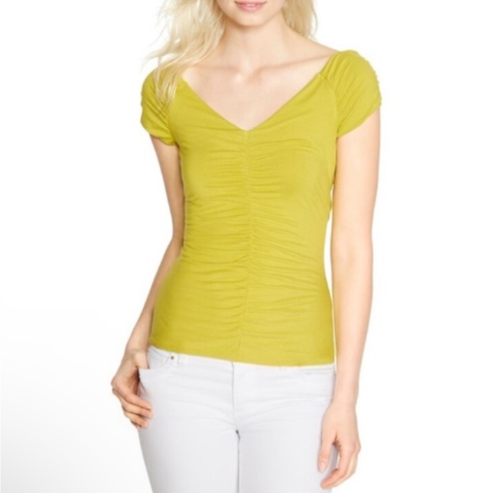 White House Black Market Lime Short Sleeve Top